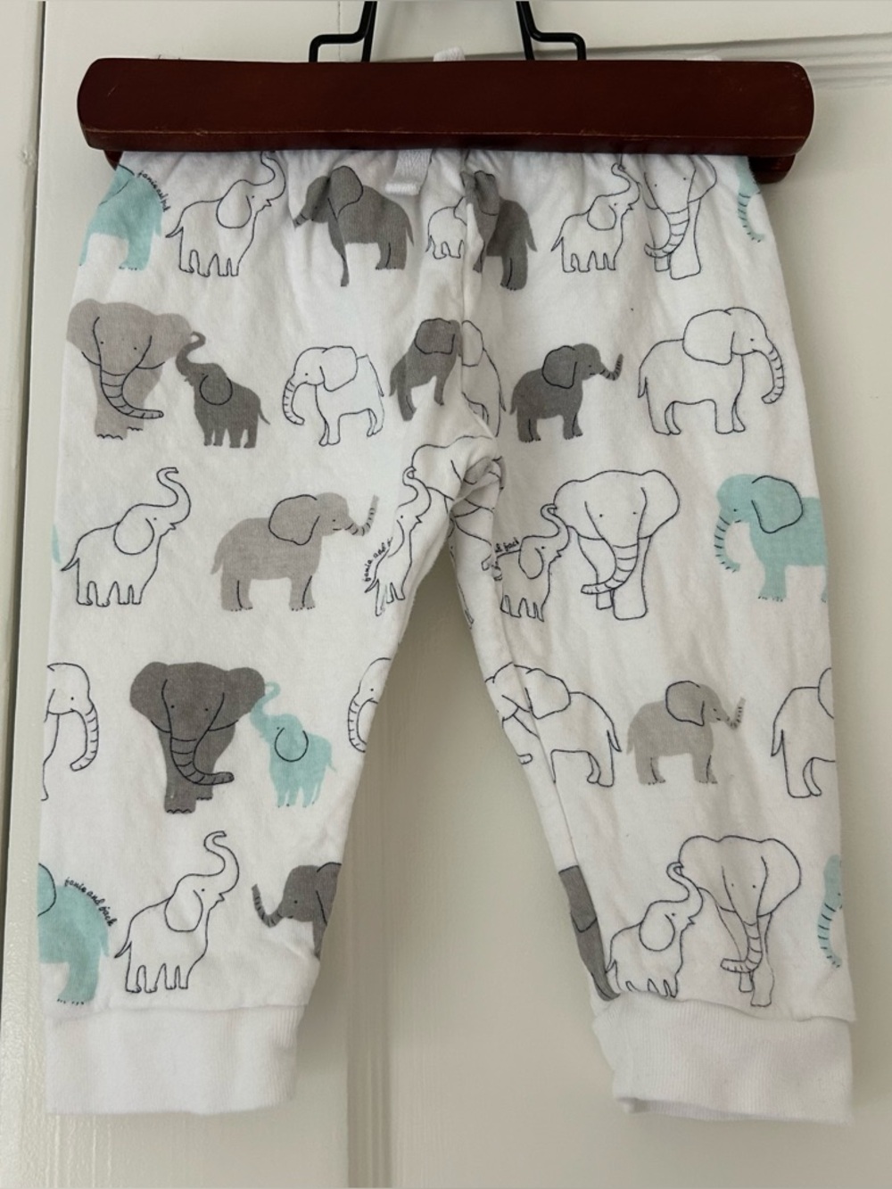 Janie and Jack Baby Elephant Print Cotton Pants Leggings Bottoms Joggers 6-12 Mo